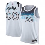 Maillot NBA Minnesota Timberwolves Personnalisable Nike 2024-25 City Edition Blanc Swingman - Homme